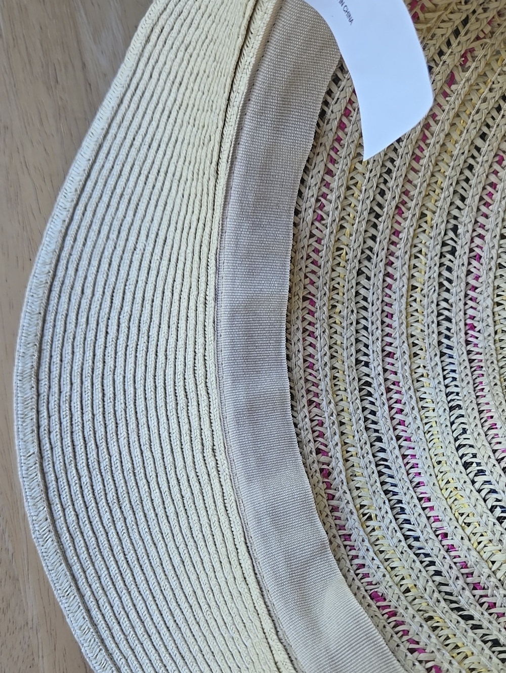 Fedora Braided Sun Hat Pink Yellow Braided Band Cream Tan Festival Vacation - Picture 13 of 16